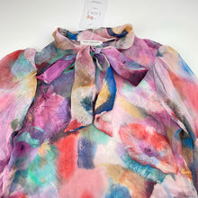 Load image into Gallery viewer, Girls Child by Petals Ink, colourful floral sheer silk blouse / top, NEW, size 10,  