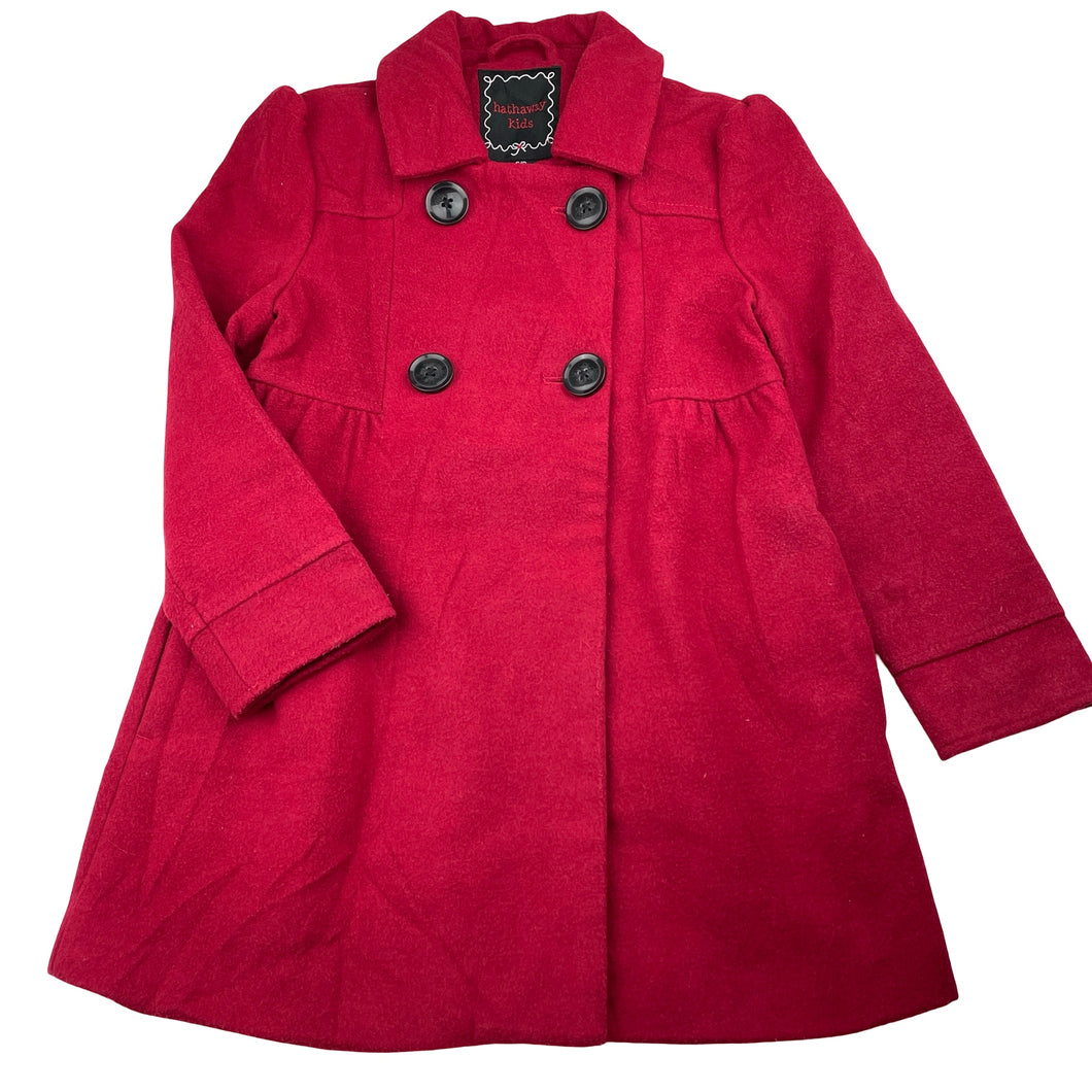 Girls Hathaway Kids, red jacket / coat, L: 58cm, FUC, size 6,  