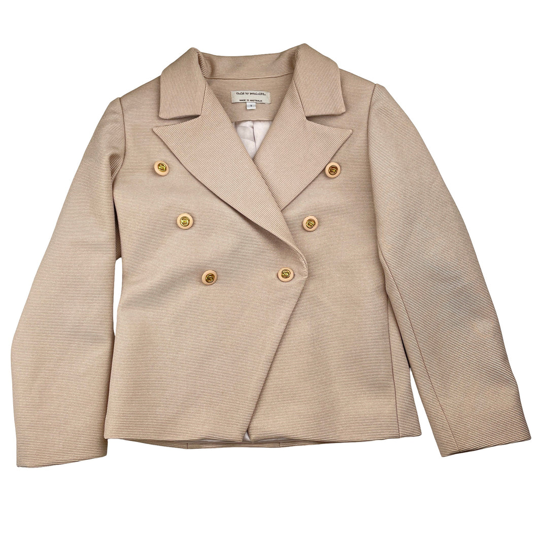 Girls Child by Petals Ink, gold ribbed jacket / blazer, EUC, size 7,  