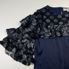 Load image into Gallery viewer, Girls Child by Petals Ink, navy &amp; gold lightweight top, EUC, size 7,  