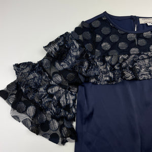 Girls Child by Petals Ink, navy & gold lightweight top, EUC, size 7,  