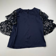 Load image into Gallery viewer, Girls Child by Petals Ink, navy &amp; gold lightweight top, EUC, size 7,  