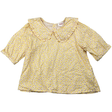 Girls Seed, floral cotton short sleeve top, EUC, size 6,  