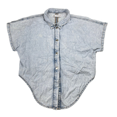 Girls Zara, blue denim top, poppers, FUC, size 11-12,  