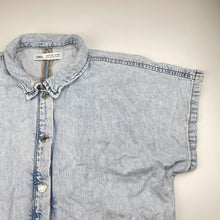 Load image into Gallery viewer, Girls Zara, blue denim top, poppers, FUC, size 11-12,  