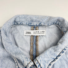 Load image into Gallery viewer, Girls Zara, blue denim top, poppers, FUC, size 11-12,  