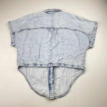 Load image into Gallery viewer, Girls Zara, blue denim top, poppers, FUC, size 11-12,  