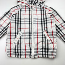 Load image into Gallery viewer, Girls Mari, checked lightweight jacket / coat, armpit to armpit: 33cm, armpit to cuff: 29cm, FUC, size 4-5,  