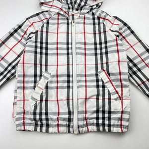 Girls Mari, checked lightweight jacket / coat, armpit to armpit: 33cm, armpit to cuff: 29cm, FUC, size 4-5,  