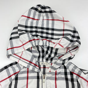 Girls Mari, checked lightweight jacket / coat, armpit to armpit: 33cm, armpit to cuff: 29cm, FUC, size 4-5,  