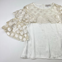 Load image into Gallery viewer, Girls Child by Petals Ink, lightweight cream &amp; gold top, EUC, size 7,  
