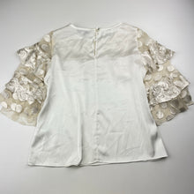Load image into Gallery viewer, Girls Child by Petals Ink, lightweight cream &amp; gold top, EUC, size 7,  