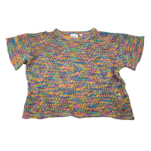 Load image into Gallery viewer, Girls GHANDA, colourful lightweight knit short sleeve top, GUC, size 9-10,  