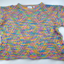 Load image into Gallery viewer, Girls GHANDA, colourful lightweight knit short sleeve top, GUC, size 9-10,  
