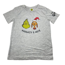 Load image into Gallery viewer, Unisex Dr Seuss, The Grinch grey marle tee / top, GUC, size 7,  