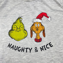 Load image into Gallery viewer, Unisex Dr Seuss, The Grinch grey marle tee / top, GUC, size 7,  