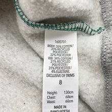 Load image into Gallery viewer, Boys KID, green &amp; grey fleece lined hoodie sweater, pilling, FUC, size 8,  