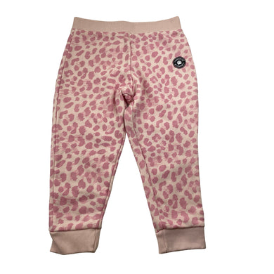 Girls THREADCUB, fleece lined animal print track pants, elasticated, Inside leg: 36cm, EUC, size 2-3,  