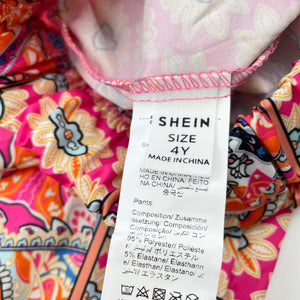 Girls SHEIN, colourful lightweight pants, elasticated, Inside leg: 37cm, EUC, size 4,  