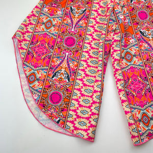 Girls SHEIN, colourful lightweight pants, elasticated, Inside leg: 37cm, EUC, size 4,  