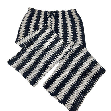 Girls Cotton On, cream & black pants, elasticated, Inside leg: 49cm, GUC, size 8,  