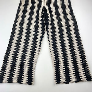 Girls Cotton On, cream & black pants, elasticated, Inside leg: 49cm, GUC, size 8,  