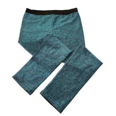 Girls Country Road, blue & silver metallic leggings, elasticated, Inside leg: 54cm, EUC, size 8,  