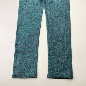 Girls Country Road, blue & silver metallic leggings, elasticated, Inside leg: 54cm, EUC, size 8,  