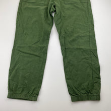 Load image into Gallery viewer, Boys khaki, lightweight casual pants, elasticated, no labels, Inside leg: 49m, W: 27cm across unstretched, GUC, size 7-8,  