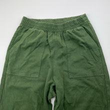 Load image into Gallery viewer, Boys khaki, lightweight casual pants, elasticated, no labels, Inside leg: 49m, W: 27cm across unstretched, GUC, size 7-8,  