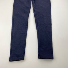 Load image into Gallery viewer, Girls H&amp;M, navy fleece lined leggings, elasticated, Inside leg: 47cm, GUC, size 7,  