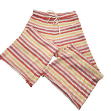 Load image into Gallery viewer, Girls GHANDA, striped knit cropped pants, elasticated, Inside leg: 41cm, GUC, size 7-8,  
