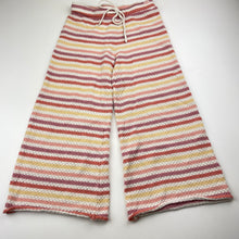 Load image into Gallery viewer, Girls GHANDA, striped knit cropped pants, elasticated, Inside leg: 41cm, GUC, size 7-8,  