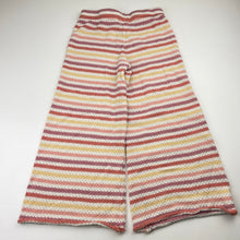 Load image into Gallery viewer, Girls GHANDA, striped knit cropped pants, elasticated, Inside leg: 41cm, GUC, size 7-8,  