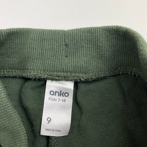 Boys Anko, khaki track pants, elasticated, Inside leg: 54cm, GUC, size 9,  