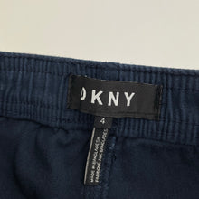 Load image into Gallery viewer, Boys DKNY, navy stretch cotton cargo pants, elasticated, Inside leg: 36.5cm, EUC, size 4,  