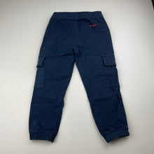 Load image into Gallery viewer, Boys DKNY, navy stretch cotton cargo pants, elasticated, Inside leg: 36.5cm, EUC, size 4,  