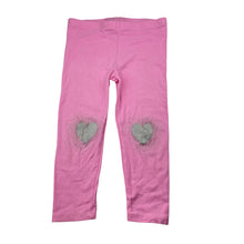Load image into Gallery viewer, Girls Anko, pink stretchy leggings, hearts, Inside leg: 30.5cm, FUC, size 3,  