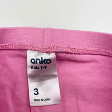 Load image into Gallery viewer, Girls Anko, pink stretchy leggings, hearts, Inside leg: 30.5cm, FUC, size 3,  