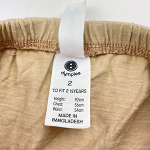 Unisex Dymples, organic cotton leggings / bottoms, elasticated, EUC, size 2,  