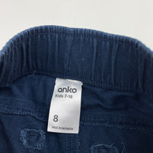 Load image into Gallery viewer, Boys Anko, navy casual pants, elasticated, Inside leg: 54cm, EUC, size 8,  