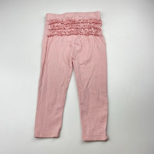 Girls Dymples, pink stretchy ruffle leggings / bottoms, EUC, size 2,  