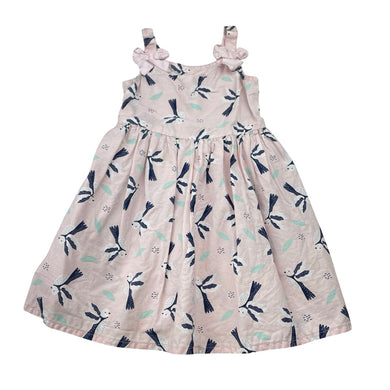Girls Kids & Co, lightweight cotton summer dress, birds, FUC, size 2, L: 50cm
