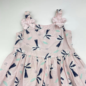 Girls Kids & Co, lightweight cotton summer dress, birds, FUC, size 2, L: 50cm