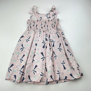 Girls Kids & Co, lightweight cotton summer dress, birds, FUC, size 2, L: 50cm