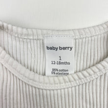 Load image into Gallery viewer, Girls Baby Berry, ribbed stretchy bodysuit / romper, GUC, size 1,  