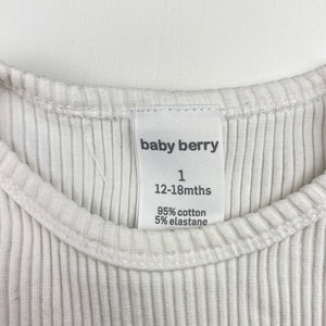 Girls Baby Berry, ribbed stretchy bodysuit / romper, GUC, size 1,  