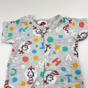 Unisex Dr Seuss, Cat in a Hat zip romper, GUC, size 000,  