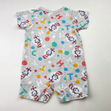 Load image into Gallery viewer, Unisex Dr Seuss, Cat in a Hat zip romper, GUC, size 000,  