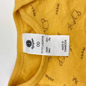 Unisex Dymples, organic cotton bodysuit / romper, EUC, size 00,  